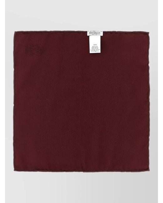 Brunello Cucinelli Purple Double Face Silk Pocket Clutch Twill for men
