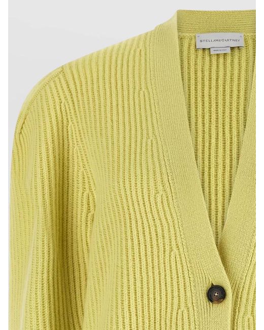 Stella McCartney Yellow Thick Knit Cardigan