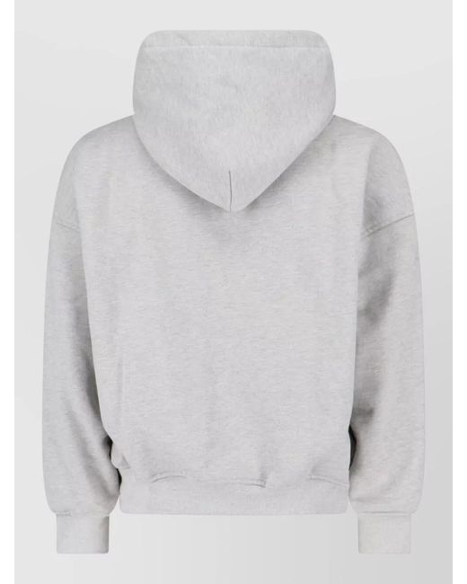 Rhude Gray Hooded Sweatshirt Front Graphic Kangaroo Pocket for men