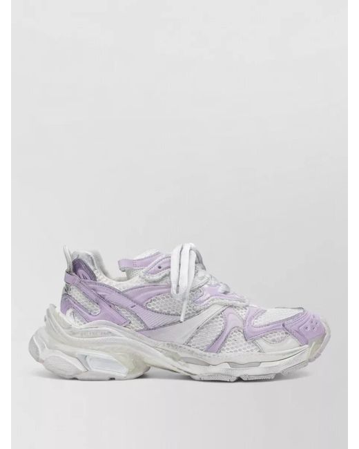 Balenciaga Gray Mesh Sneaker Multi Texture Design Rubber Sole