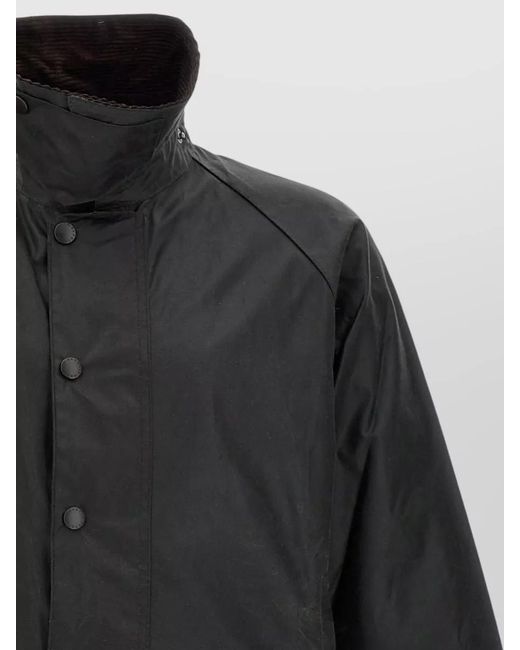Barbour Gray Jacket High Collar Adjustable Cuffs Pockets for men