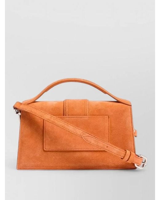 Jacquemus Orange Le Grand Bambino Leather Bucket Bag