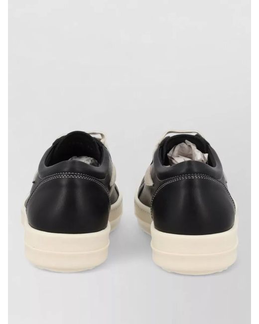 Rick Owens Natural Lace Up Low Top Shoes Contrast Sole