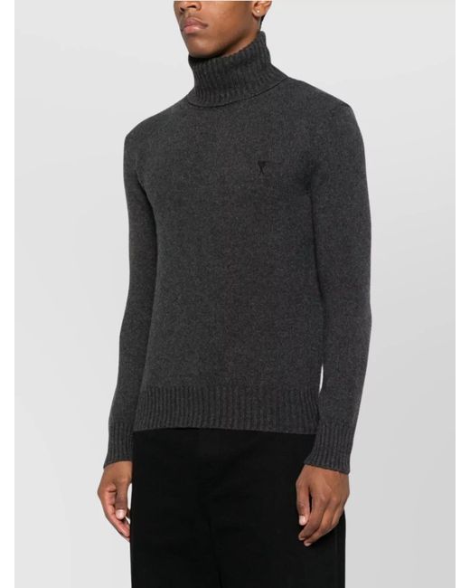 AMI Black Dark Turtleneck Sweater for men