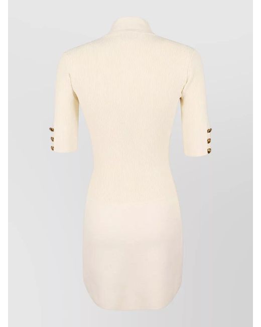 Elisabetta Franchi Natural Fine-Knit Mini Dress
