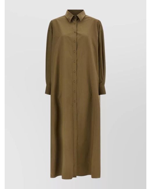 ARMARIUM Green Long Sleeve Dress Cuffed Sleeves Slits