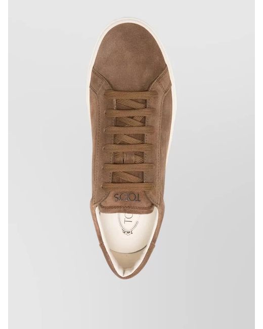 Tod's Brown Suede Low-Top Sneakers for men