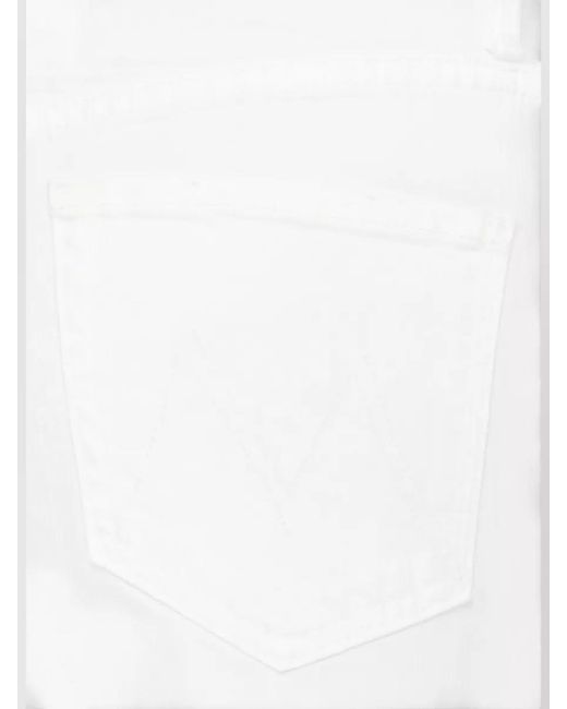 Mother White Straight Knee-Length Denim Shorts
