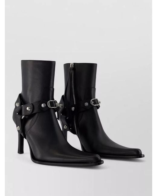 Balenciaga Black City Ha H090 Leather Ankle Boots