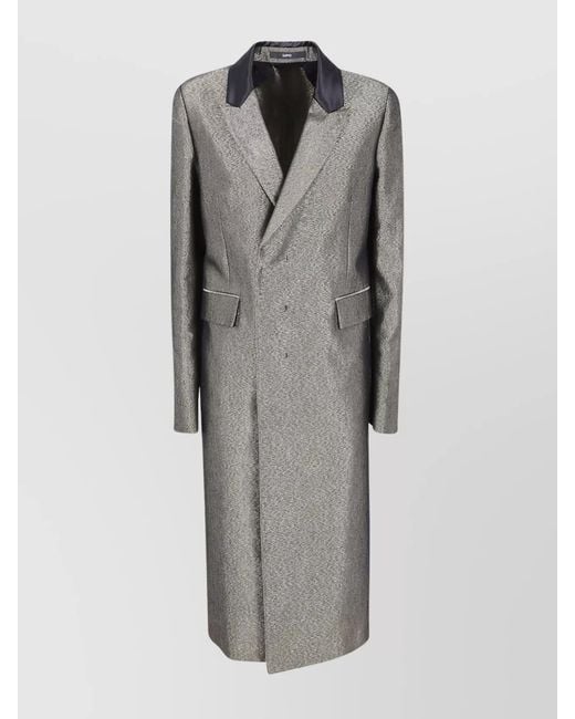 SAPIO Gray Cotton Double Breasted Coat