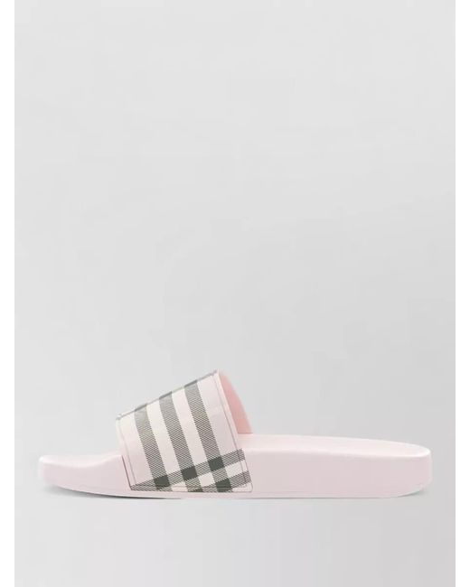 Burberry Pink Check Slides