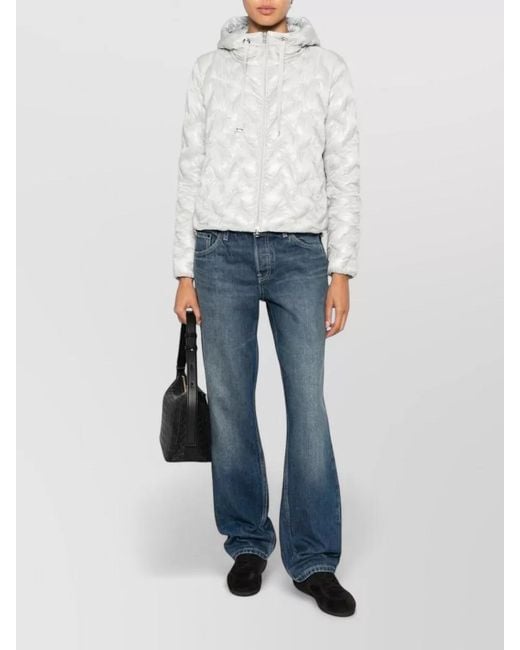 Herno White Short Quilted Down Jacket Hooded