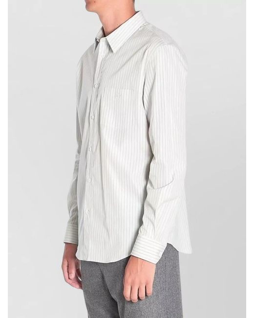 Céline White Striped Relaxed-Fit Cotton Shirt for men