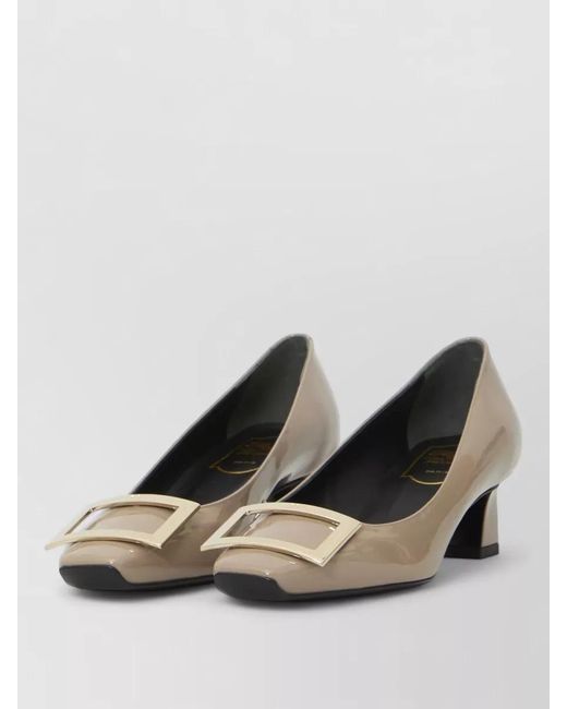 Roger Vivier Multicolor Patent Leather Ballerina Pumps Square Toe