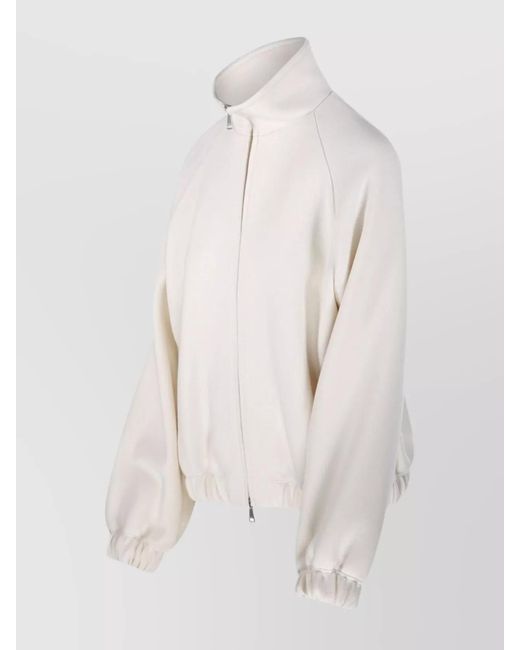 Max Mara Natural High-Neck Raglan-Sleeve Jacket