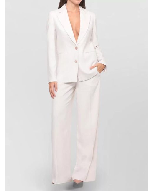 Peserico Natural Tailored Jacket Metallic Detailing Peak Lapel