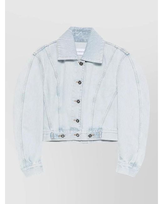 Givenchy Blue Cotton Cropped Jacket