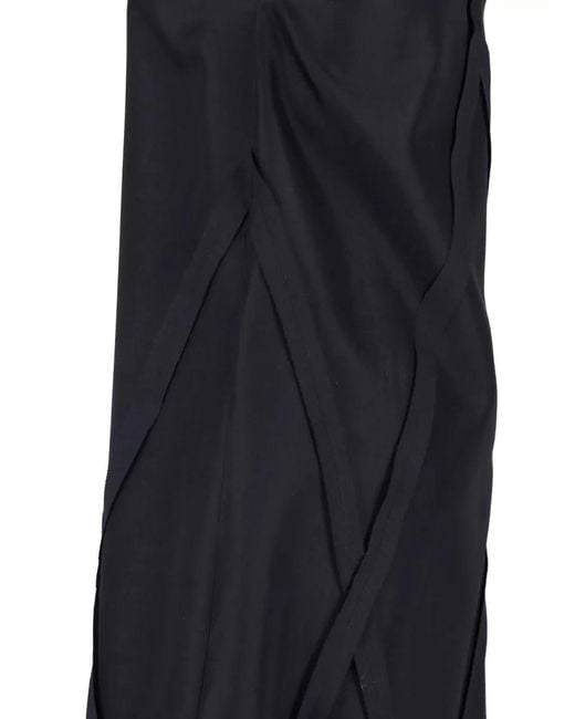 MM6 by Maison Margiela Black Knee Length Dress A Line V Neckline