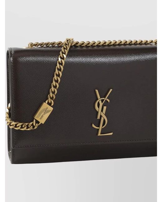 Saint Laurent White Kate Crossbody Bag Chain Strap Bronze
