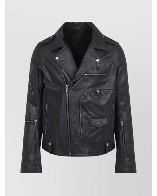 Rick Owens Black Bauhaus Stooges Jacket Zipped Pockets for men