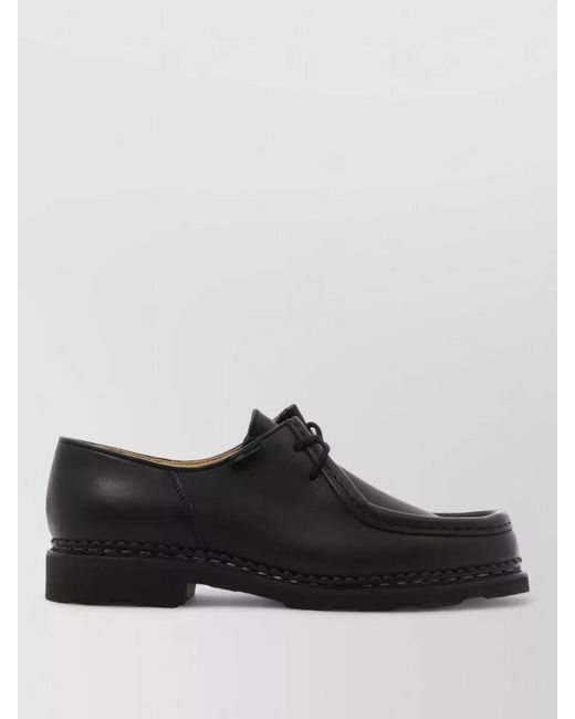 Paraboot Black Michael Griff Lace Up Leather Loafers for men