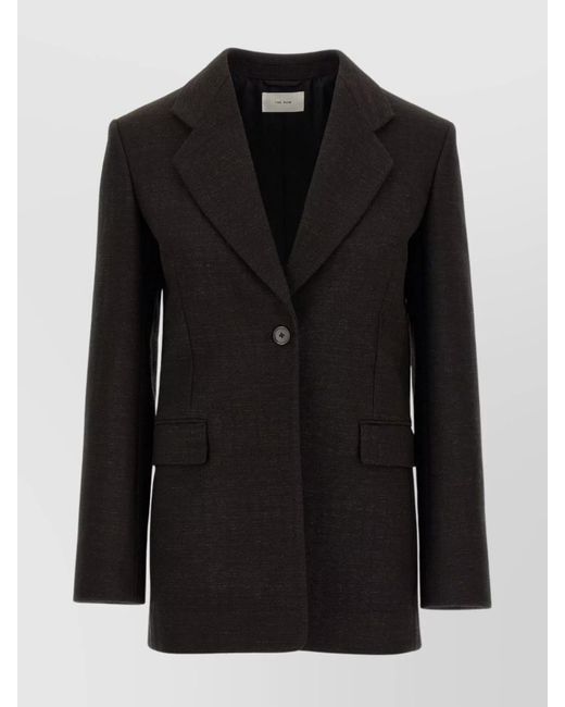 The Row Black Vermont Blazer Featuring Back Vent