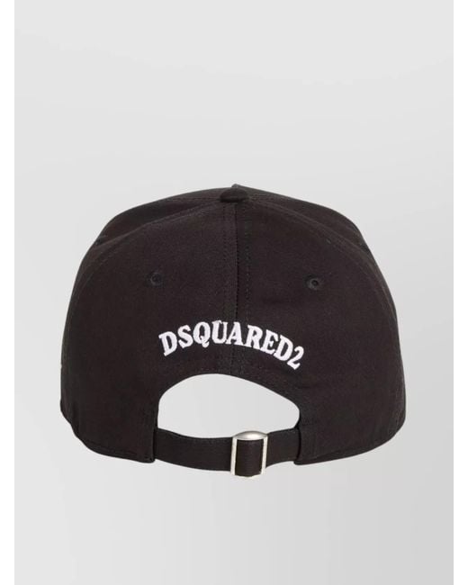DSquared² Black Branded Baseball Cap Curved Peak