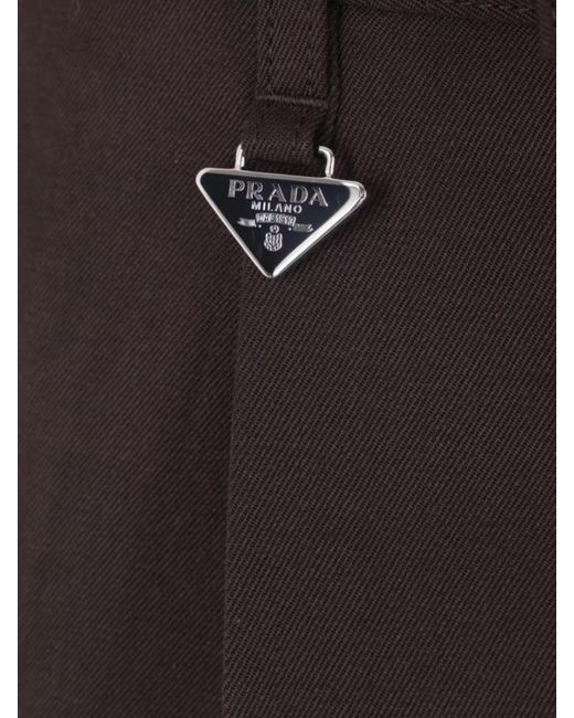 Prada Gray Wool Pants for men