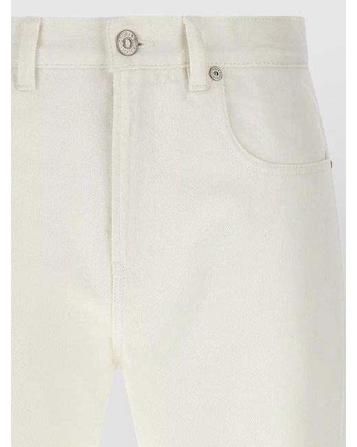 Victoria Beckham White High-Rise Straight-Leg Denim Jeans