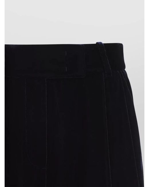 Giorgio Armani Black Velvet High-Rise Straight-Leg Trousers
