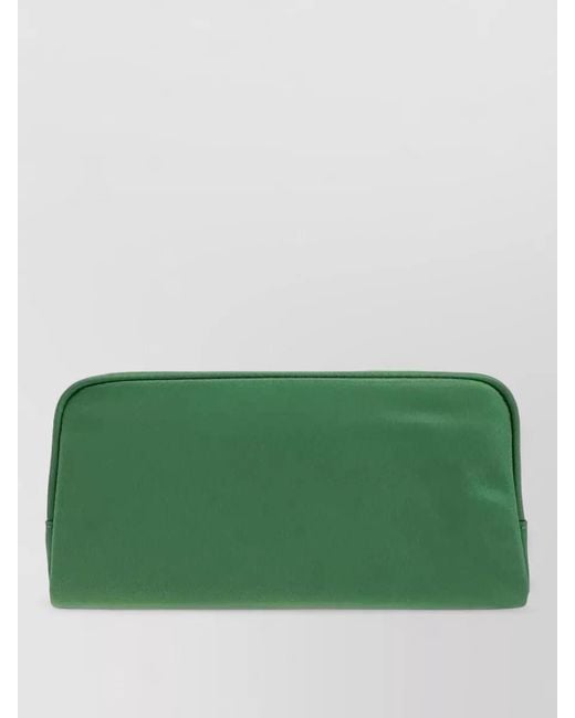 Tory Burch Green Medium Cosmetic Clutch Basil Zippered Case