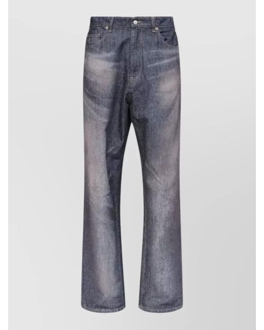 MM6 by Maison Margiela Blue High-Rise Straight-Leg Denim Jeans for men