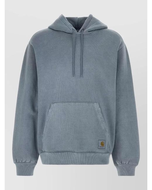 Carhartt Blue Cotton Torion Hooded Sweatshirt Kangaroo Pocket for men
