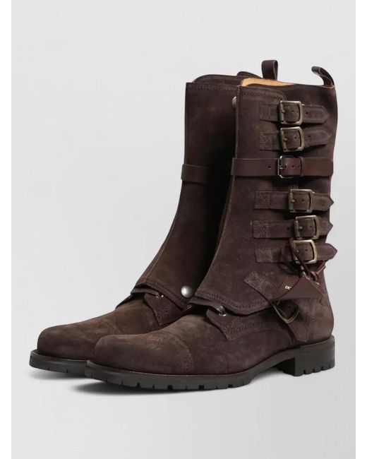 Dolce & Gabbana Suede Leather Combat Ankle Boots Shoes in  display picture 3