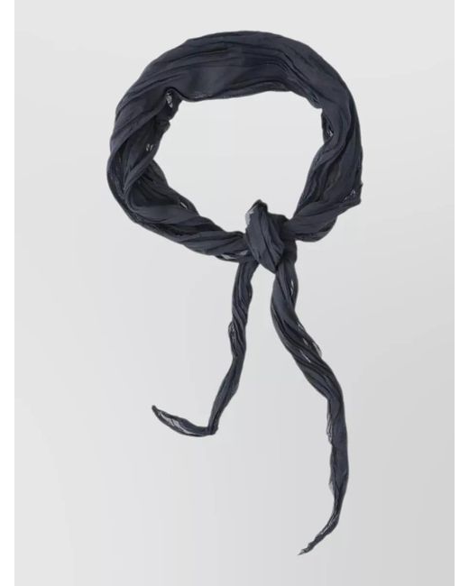 AMI Blue Rectangular Crinkled Lightweight Scarf Accessory for men