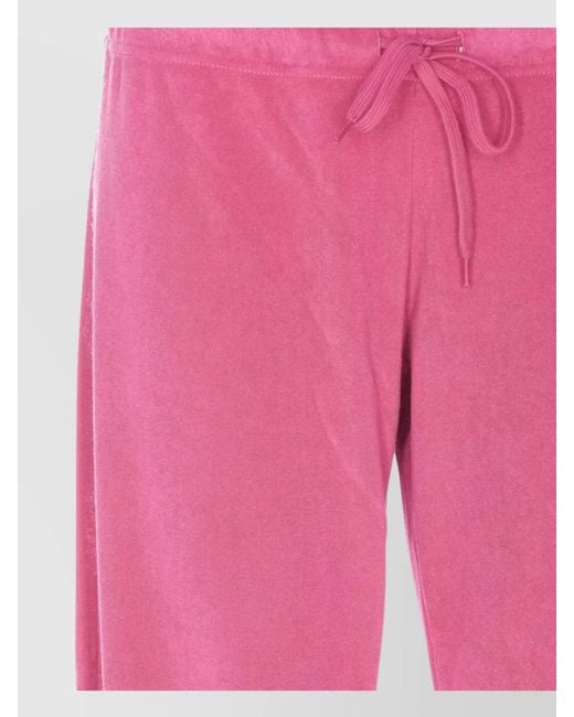 Balenciaga Pink Velvet Wide-Leg Trousers