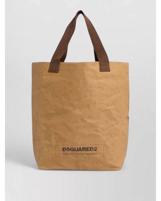 DSquared² Natural Shopping Tote Bag Printed Design Dual Handles for men