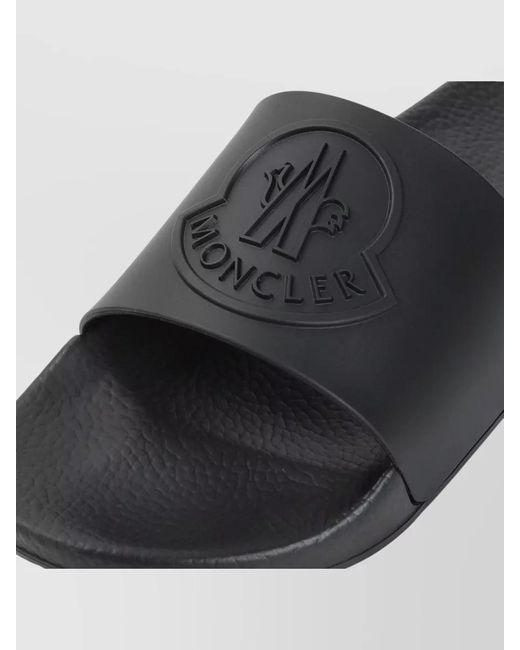 Moncler Gray Basile Slide Sandals Anatomical Strap Logo for men