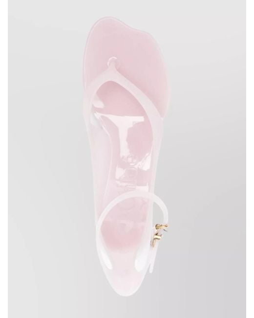 Chloé White Strap Sandals Toe Transparent Design Ankle