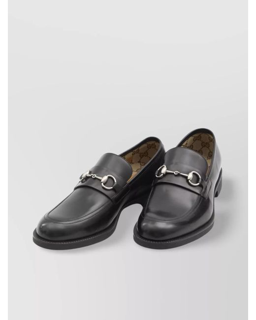 Gucci Gray Leather Loafers for men