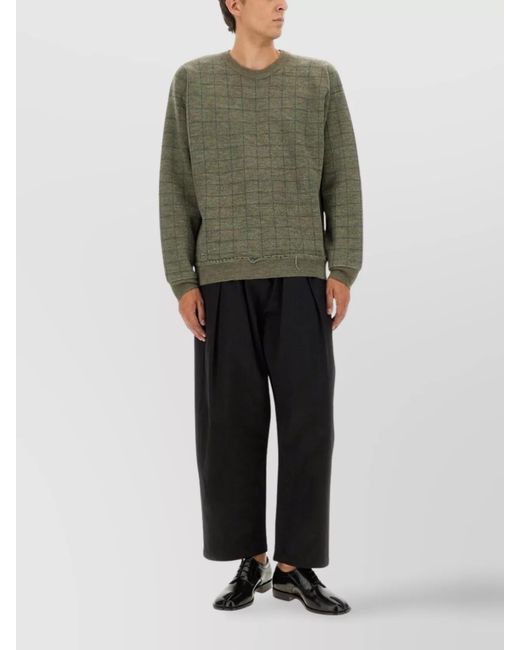 Maison Margiela Green Crew Neck Pullover for men