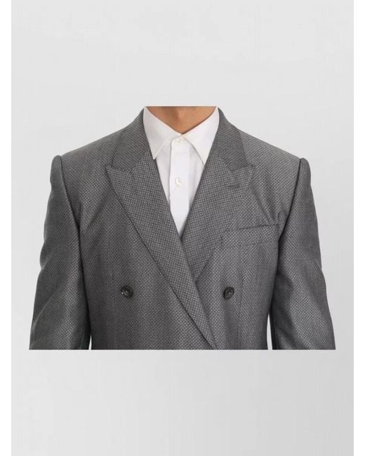 Dolce & Gabbana Gray Stretch Crystal Bee Slim Fit Jacket for men