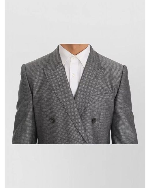 Dolce & Gabbana Gray Wool Slim-Fit Blazer for men