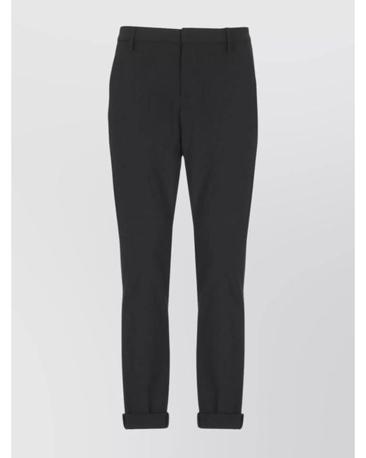Dondup Black Straight-Leg Tailored Trousers for men