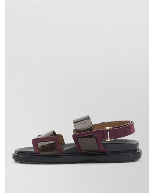 Marni Multicolor Leather Double-Strap Fussbett Sandals