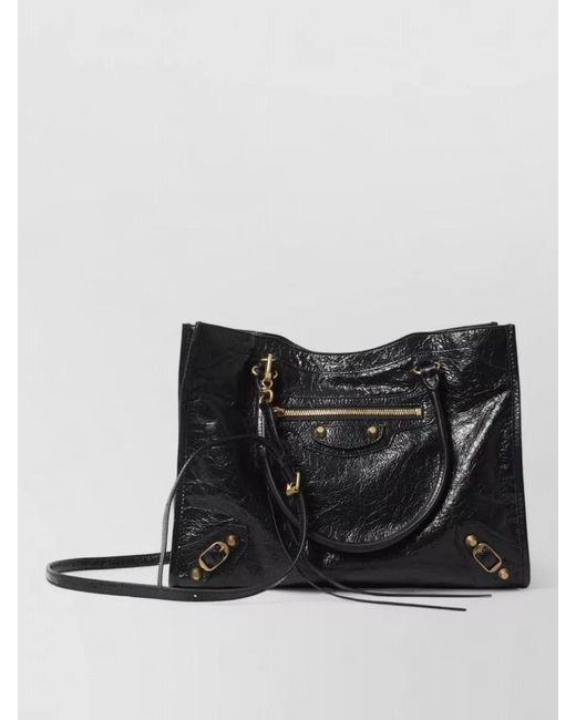 Balenciaga Black City Small Tote Bag Arena Leather