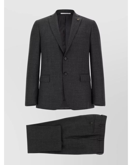 Pal Zileri Black Single-Breasted Suit Jacket Featuring Flap Pockets for men