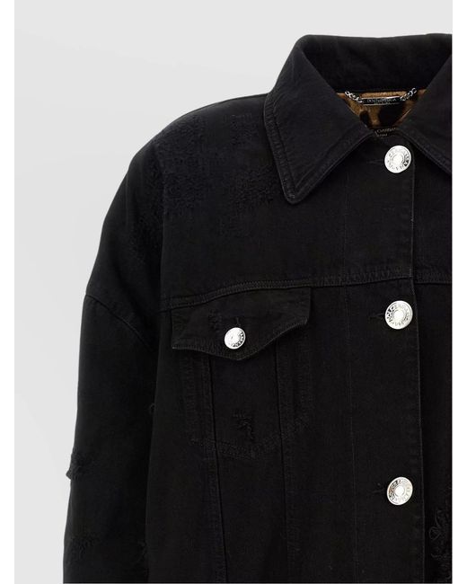 Dolce & Gabbana Black Denim Oversized Jacket