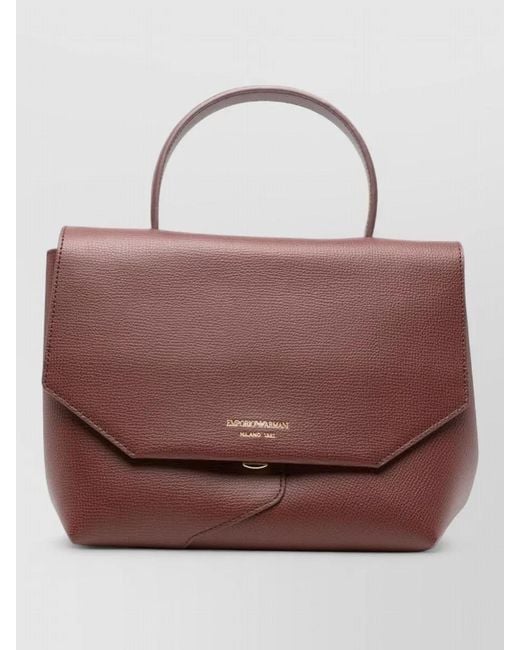 Emporio Armani Brown Medium Leather Shoulder Bag Top Handle
