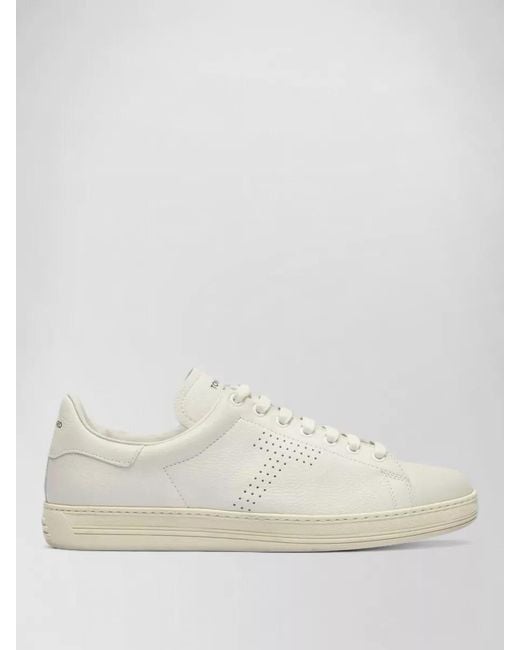 Tom Ford Natural Leather Low-Top Sneakers for men